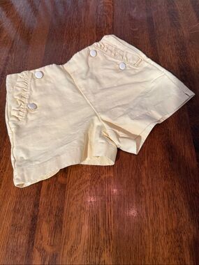 Janie and Jack Pale Yellow High-Waist Button Shorts